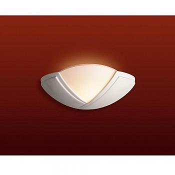 Firstlight Lighting Ceramic 1 Light Indoor Wall Uplighter - 100W Unglazed, Acid White Glass, E27