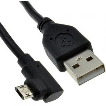 Right Angle Micro B USB 2.0 Plug Phone Charger & Data Cable 24AWG 3m