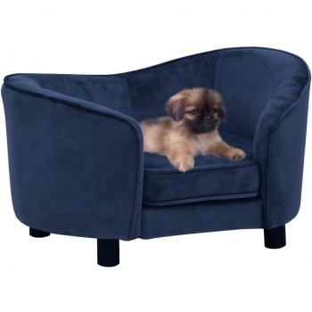 Canapé pour chien en peluche bleu 69x49x40 cm