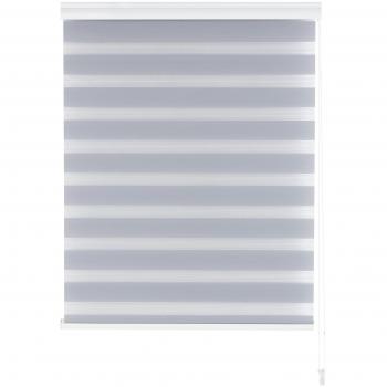 Blindecor Vela Store Enrouleur Double Tissage Gris Argent 140 x 180 cm