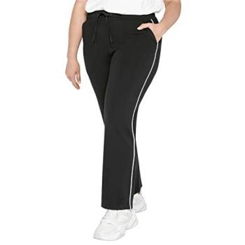 Sheego Damen Jogginghose, weit geschnitten, schwarz, Gr. 42