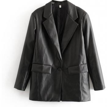 Veste en cuir oversize pour femmes