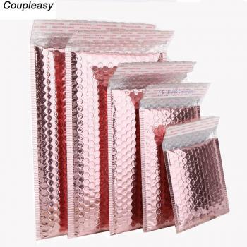 Bolsa de Mensajería con Burbujas Oro Rosa (5 tamaños) Auto Sellado