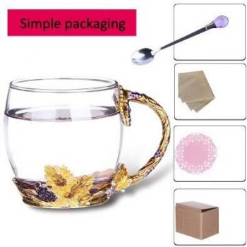 Creative Enamel Coffee Cup with Alloy Handle