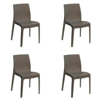 Gloupie 4 Sedie Miami Antracite Polipropilene Impilabili 49x51x80cm 100% Made in Italy