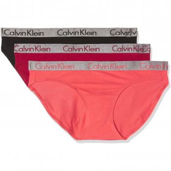Calvin Klein Bikini 3pk, Culotte para Mujer, Rojo