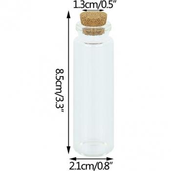 Mini Corked Glass Bottles Set