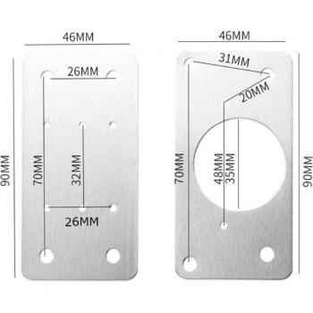 Kit de soporte de placa de fijación de acero inoxidable cepillado - 2 piezas