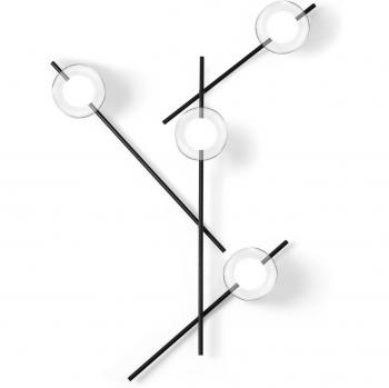 Sforzin Mikado 4-Bulb Wall Light by Miloox - Clear/Frosted