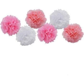 Boule de Fleur en Papier Pom Poms 10'' (25CM) - Ensemble de 6 pièces