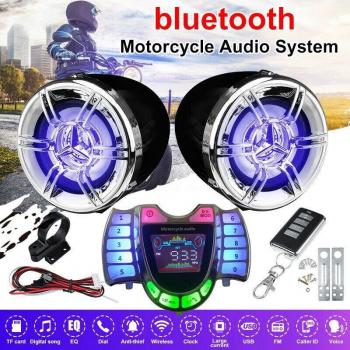 Wireless Waterproof Motorcycle Stereo Speakers with Bluetooth