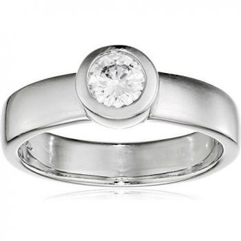 Anillo de Plata Rodiada Diamonfire con Circonita Blanca