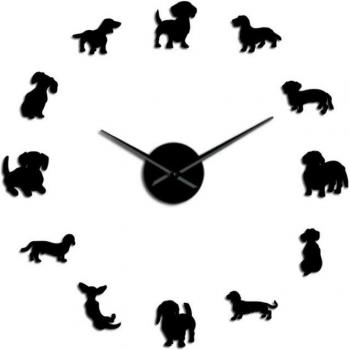 Paws & Time: Reloj decorativo para amantes de perros en espejo