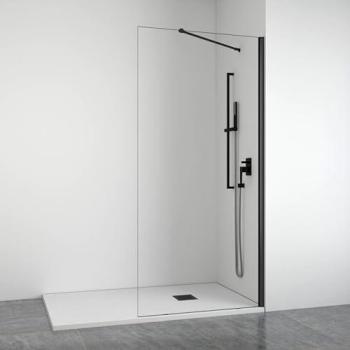 Bellobath 58‑60 cm Ducha Frontal – Transparento con Perfilería Negra Mate