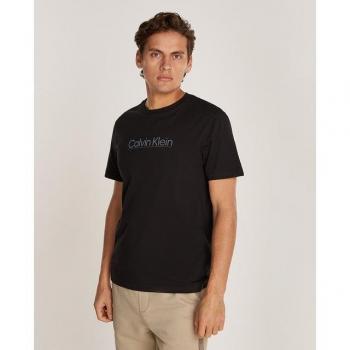 Calvin Klein Maglietta A Maniche Corte Raised Line Logo Ck Black S