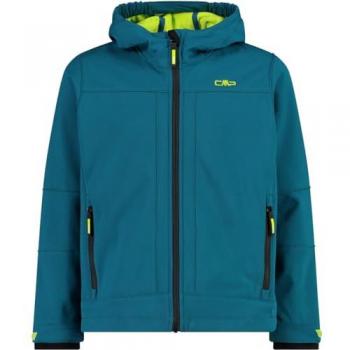 Chaqueta CMP softshell infantil capucha fija azul verde fluorescente - 3