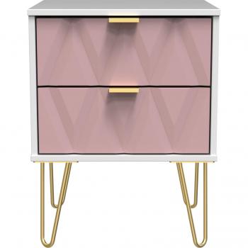 Dallas 2 Drawer Nightstand (Ready Assembled)