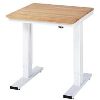 RAU Werktisch Serie adlatus 300, Buche-Massiv-Platte, B 750 x T 800 H x 750 - 1120 mm