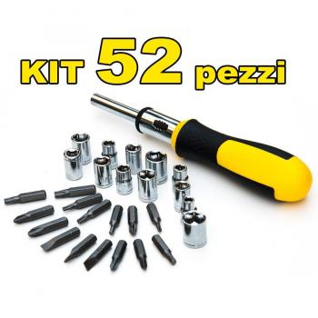 Cricchetto Multi Bit Serie Cacciaviti 52 Insetti Chrome Vanadio