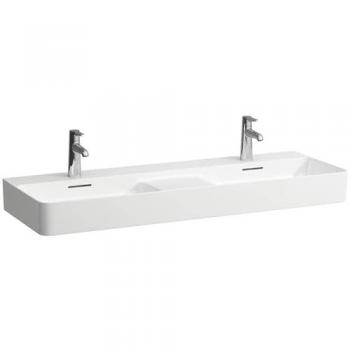 Lavabo doble VAL 1200x420 mm, blanco, sin orificio para grifería, con rebosadero, zona semihúmeda Laufen