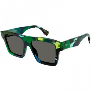Gucci GG1623S Green Grey Sunglasses, Unisex, Size: 55 MM