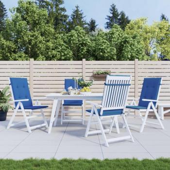 Cuscini per Sedie da Giardino 4 pz Blu Reale 120x50x3 cm