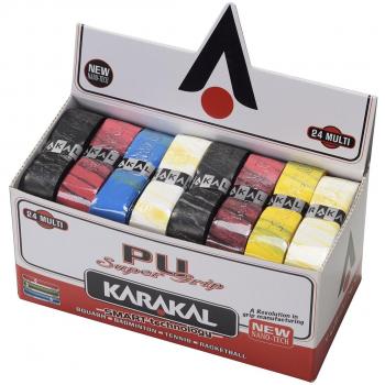Karakal Multi Colour PU Super Replacement Grip (24 pack)