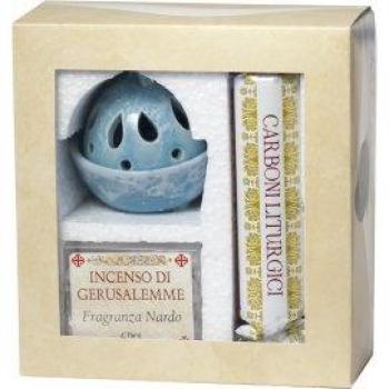 Confezione Incenso Azzurro al Nardo con Kit di Carboni
