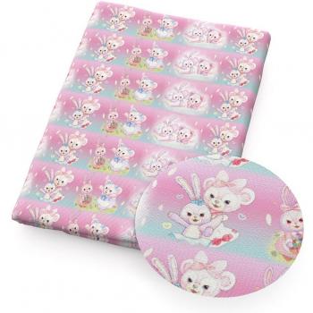 50x140cm Double Brushed Polyester Knit Fabric - Cute Bear Design