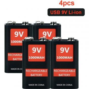 9V 1000mAh Li-ion Rechargeable Battery
