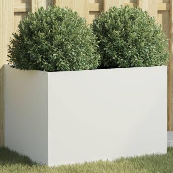 Jardinera de acero laminado en frío blanco 62x47x46 cm Vidaxl Blanco