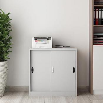 Armadio da Ufficio Rieti 90x40x90 cm Ante Scorrevoli - Grigio chiaro
