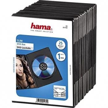 Cajas de DVD Hama Slim Box 25, Negro