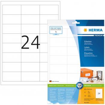 Étiquettes HERMA Premium - 66 x 33,8 mm - Blanches - 240 étiquettes