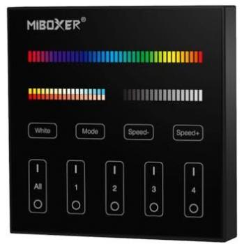 Tactile Wall Remote RF Dimmerable Wireless 4 Zones Black RGB+CCT