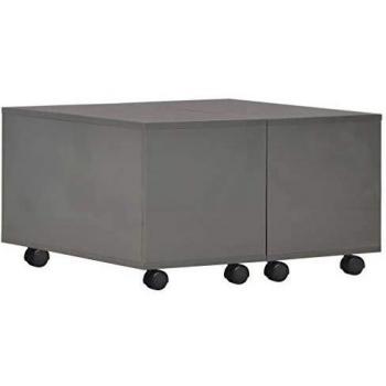 Couchtisch „Eisblau“ – Hochglanz Grau, 60 × 60 × 35 cm