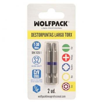 Punte Lunga Cacciavite Torx T30 (2 Pezzi) in Acciaio al Cromo Vanadio S2 - Wolfpack Professionale