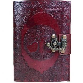 Nemesis Now Tree Of Life Leather Journal With Lock 20cm Brown