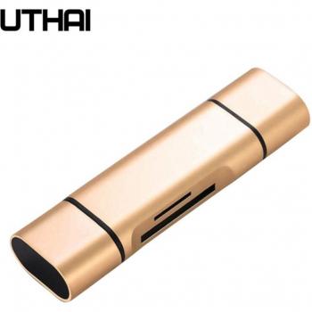 UTHAI C03 Typ-C und MicroUSB 3-in-1 OTG Kartenleser für Android und PC