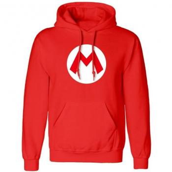 Super Mario - Kapuzenpullover - Mario Badge - Größe XL - rot
