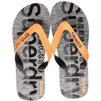 Superdry SCUBA GRIT FLIP FLOP, Infradito Uomo, Multicolore (Fluro Orange/Black/Grey Grit X2a), 46/47