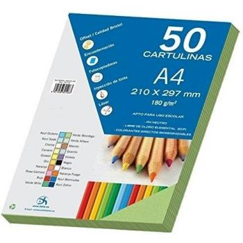 Cartulinas de colores de 180 g/m² - Tamaño A4 - PH Neutro - Libres de Cloro Elemental - Biodegradables
