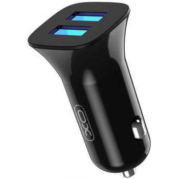 Prise Voiture 2 Ports 2.4A Chargeur XO et Câble Type C Noir