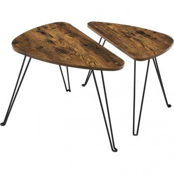Lot de 2 Tables Basses Gigognes VASAGLE, 60 x 38 x 47,5 cm et 52 x 31,5 x 42,5 cm
