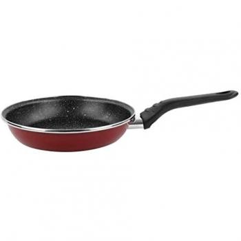 Sartén Magefesa Praga 22 cm, Antiadherente Efecto Piedra, Acero Apta Inducción y Lavavajillas, Rojo