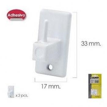 Ganchos MAURER para colgar cortinas: Visillo Adhesivo Blanco (Blister)