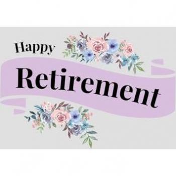 Happy Retirement Guest Book with lined pages (hardback)