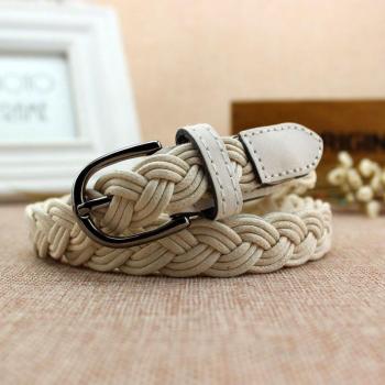 Twist Wachs Seil Gewebt Damen Gürtel Retro Felsen Dekorative Kette Weiß