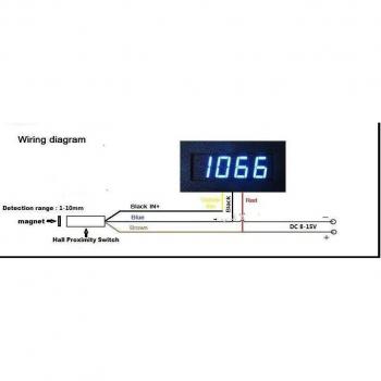 Digital RPM Speed Meter with Blue LED Display and Hall Sensor