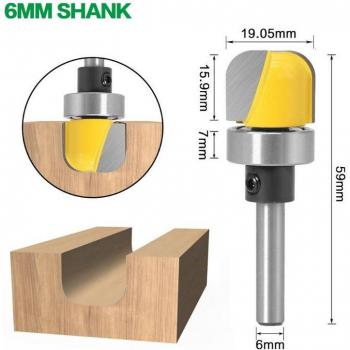 3/4 Diameter Bowl & Tray Template Router Bit - 1/4, 6mm & 8mm Shank